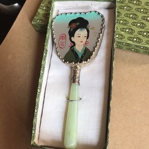 NEW ASIAN ENAMEL & JADE MIRROR